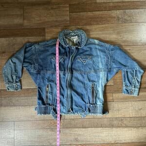 80s VINTAGE Size M - SBII Denim Jacket Brazil Made Zip Up RARE Mens Light #38629